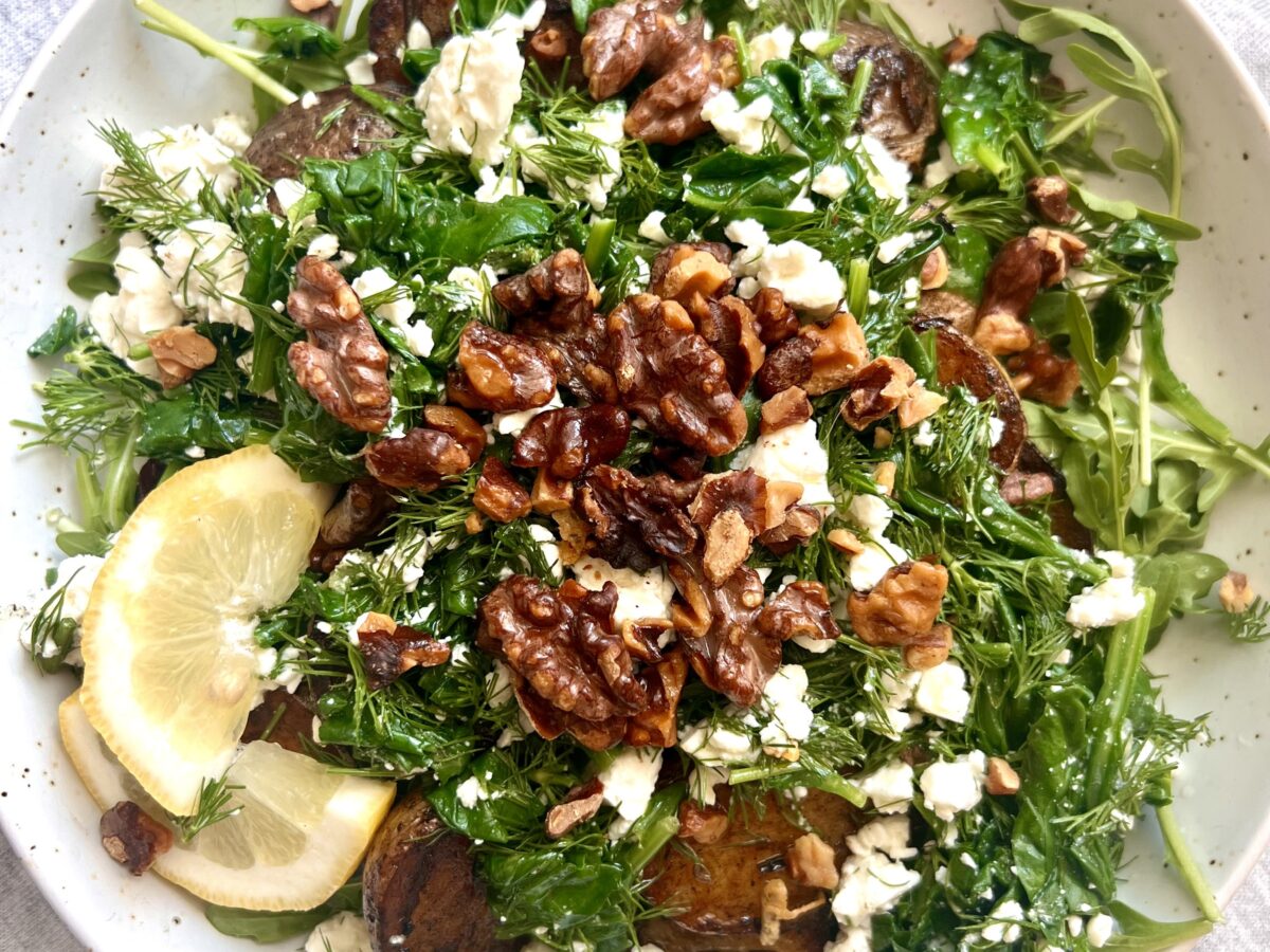 Lemon Potatoes w/ Spinach & Feta