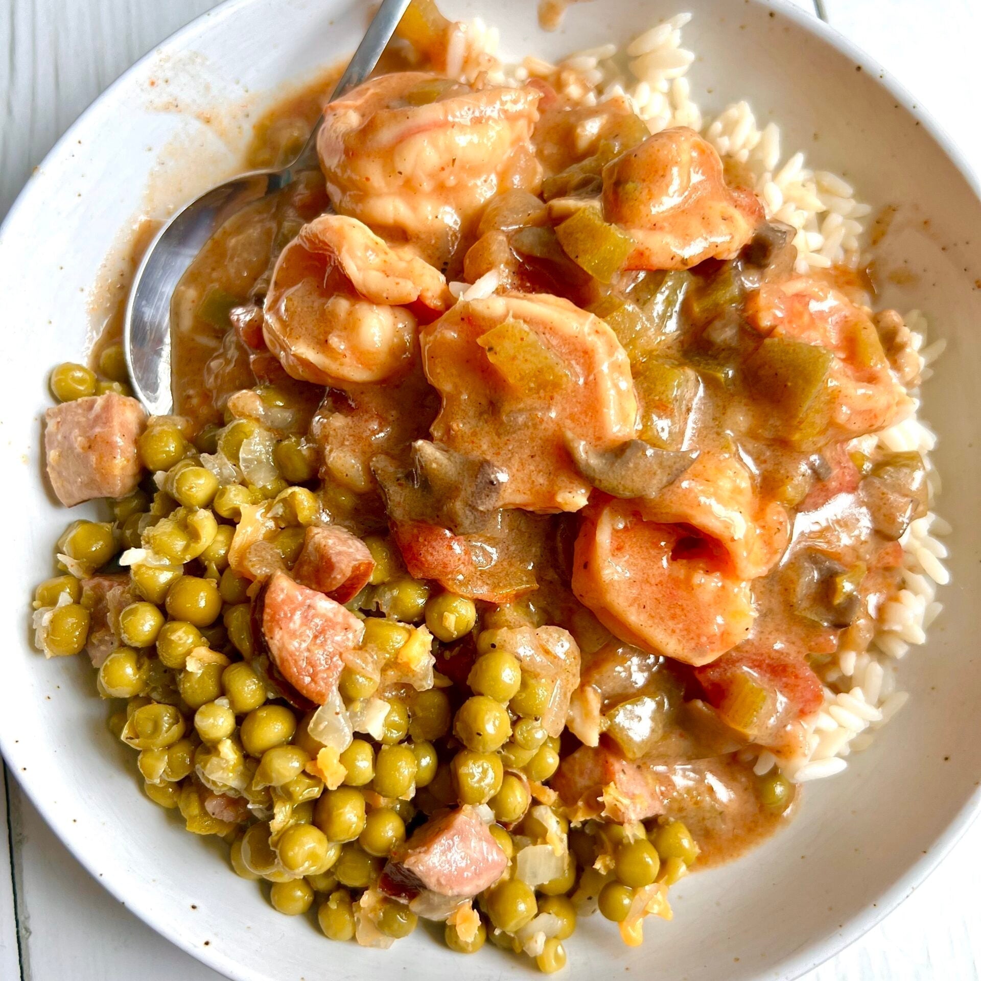 Shrimp Étouffée with Southern Peas and Rice
