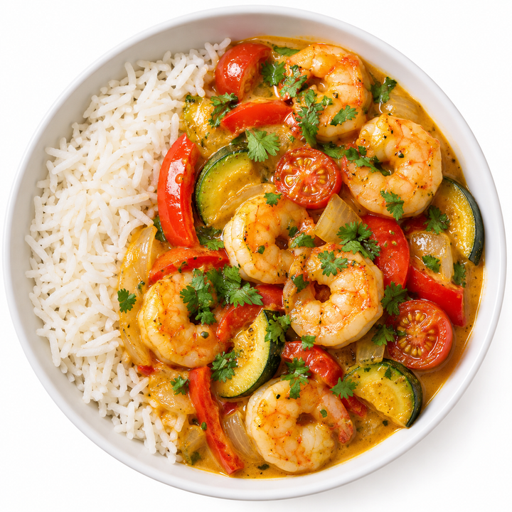 Coconut Curry Shrimp Rice Bowl