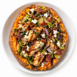 Hot Honey Balsamic Chicken Stuffed Sweet Potato
