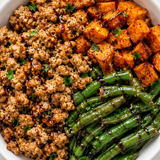 Balsamic Turkey, Sweet Potato, & Green Bean Bowl