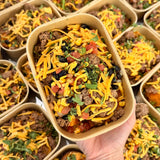 Taco Beef Stuffed Sweet Potato Boats w/ Cheese