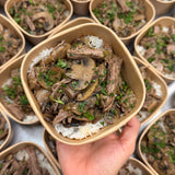 Braised Flank Steak & Mushrooms
