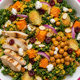 Roasted Harvest Kale Salad w/ Honey Mustard