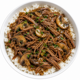 Braised Flank Steak & Mushrooms
