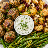 ‘CAVA Inspired’ Greek Turkey Meatball Bowl