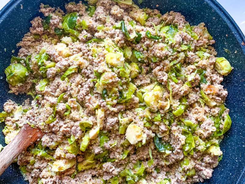 Turkey, Quinoa, and Brussels Sprout Hash