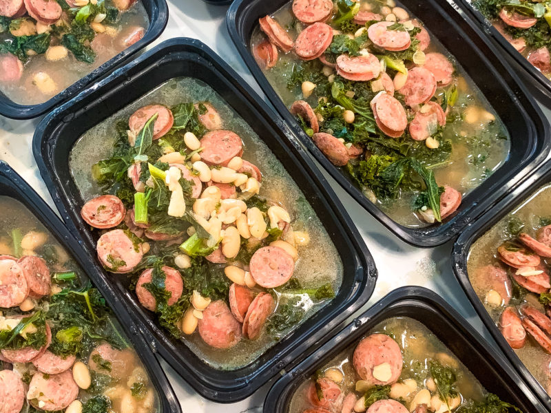 Chicken Sausage, White Bean, and Kale Hash