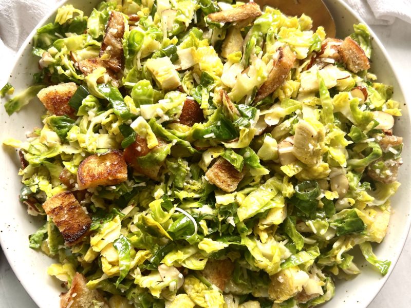 The Best Shaved Brussels Sprout Salad w/ Lemon Dijon Vinaigrette